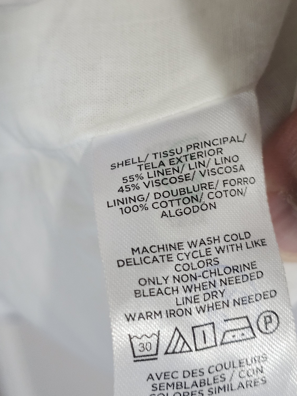 LOFT White Paisley Tie-Waist Linen Blend Mini Dress Size 2{Bx19} - Picture 12 of 15